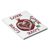 Pomegranate Heart LIEBE Valentine Notizblock (angewinkelt)