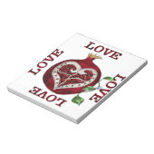 Pomegranate Heart LIEBE Valentine Notizblock (Rotiert)
