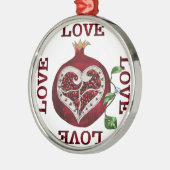 Pomegranate Heart LIEBE Valentine Ornament Aus Metall (Links)