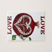 Pomegranate Heart LIEBE Valentine Puzzle (Horizontal)