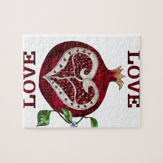 Pomegranate Heart LIEBE Valentine Puzzle (Horizontal)