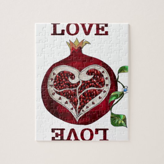 Pomegranate Heart LIEBE Valentine Puzzle (Vertikal)