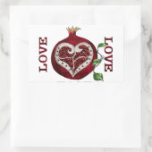 Pomegranate Heart LIEBE Valentine Rechteckiger Aufkleber (Tasche)
