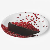 Pomegranate Illustration – Elegant Fruit Design Pappteller (Schrägansicht)