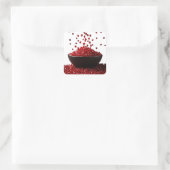 Pomegranate Illustration – Elegant Fruit Design Quadratischer Aufkleber (Tasche)