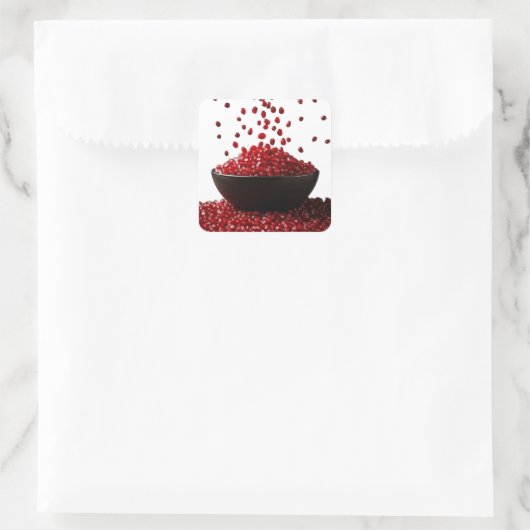 Pomegranate Illustration – Elegant Fruit Design Quadratischer Aufkleber (Tasche)