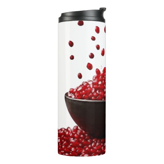 Pomegranate Illustration – Elegant Fruit Design Thermosbecher (Nach links gedreht)