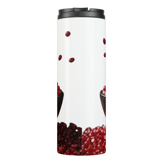 Pomegranate Illustration – Elegant Fruit Design Thermosbecher (Rückseite)