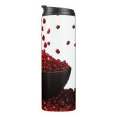 Pomegranate Illustration – Elegant Fruit Design Thermosbecher (Nach rechts gedreht)