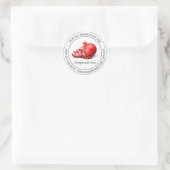 Pomegranate Jam Modern Label Runder Aufkleber (Tasche)