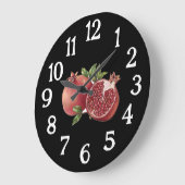 Pomegranate Kitchen Clock - Schwarz Große Wanduhr (Winkel)
