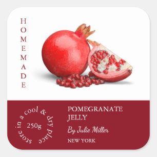 Pomegranate-Label für kleine Unternehmen Quadratischer Aufkleber