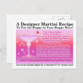 Pomegranate Martini Rezept Postkarte (Vorne/Hinten)