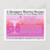 Pomegranate Martini Rezept Postkarte (Vorderseite)