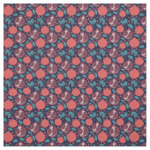 Pomegranate-Muster auf blauem Muster Stoff (Muster)