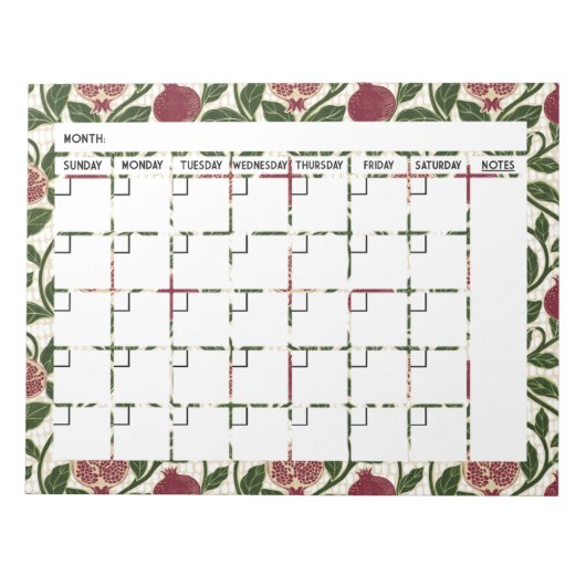 Pomegranate-Notepad-Kalender Notizblock (Vorderseite)