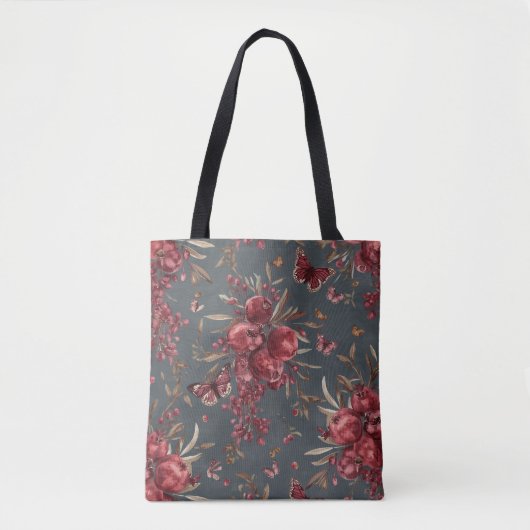 Pomegranate & Olive Botanical Tote Bag Tasche (Vorderseite)