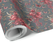  Pomegranate & Olive Botanical Wrapping Paper Geschenkpapier (Rolleneckpunkt)