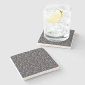 Pomegranate & Olive Branch Watercolor Coasters Steinuntersetzer (Seitenansicht)