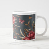 Pomegranate & Olive Mug | Wine Red Botanical Print Jumbo-Tasse (Rechts)