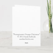 "Pomegranate Orange Christmas" Blank Holiday Art C Karte (Rückseite)