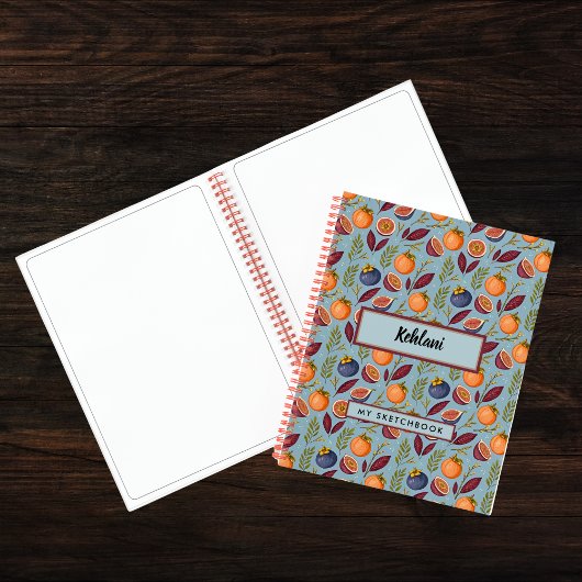 Pomegranate Orange Fern Lila Dusty Blue Sketch Notizblock