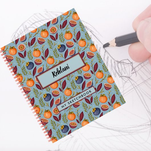 Pomegranate Orange Fern Lila Dusty Blue Sketch Notizblock