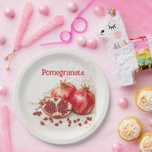 Pomegranate Paper Plate Pappteller (Party)