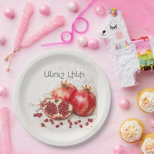 Pomegranate Paper Plate Pappteller (Party)