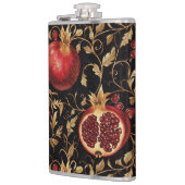Pomegranate Paradies - reichhaltiges Blumenmuster  Flachmann (Links)