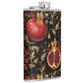 Pomegranate Paradies - reichhaltiges Blumenmuster  Flachmann (Rechts)