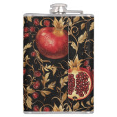 Pomegranate Paradies - reichhaltiges Blumenmuster  Flachmann (Rückseite)