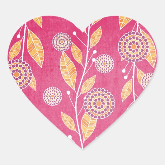 Pomegranate Paradise Herz-Aufkleber (Vorderseite)