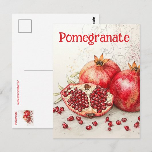 Pomegranate Postcard Postkarte (Vorne/Hinten)