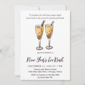 Pomegranate Rosemary Champagne Silvester Einladung (Vorderseite)