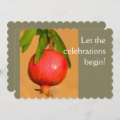 Pomegranate Rosh HaShana Einladung (Vorne/Hinten)