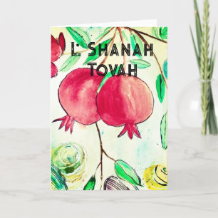 Pomegranate Rosh Hashanah Fruit Shana Tova Feiertagskarte