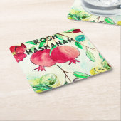 Pomegranate Rosh Hashanah Fruit Shana Tova Rechteckiger Pappuntersetzer (angewinkelt)