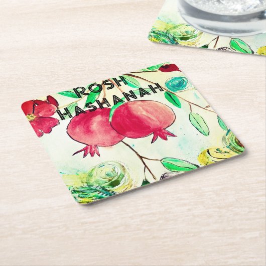 Pomegranate Rosh Hashanah Fruit Shana Tova Rechteckiger Pappuntersetzer (angewinkelt)
