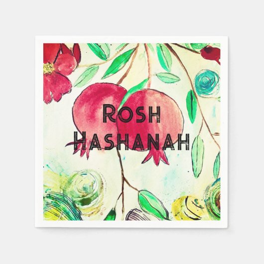Pomegranate Rosh Hashanah Fruit Shana Tova Serviette (Vorderseite)