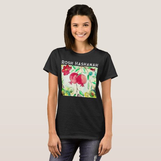 Pomegranate Rosh Hashanah Fruit Shana Tova T-Shirt (Vorne ganz)