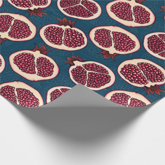 Pomegranate slices wrapping paper geschenkpapier (Ecke)