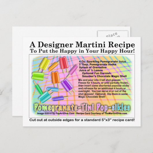 Pomegranate-Tini Pop-Sichel Rezept Postkarte (Vorne/Hinten)