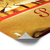 POMEGRANATE TREE ANTIQUE PARCHMENT POSTER (Ecke)