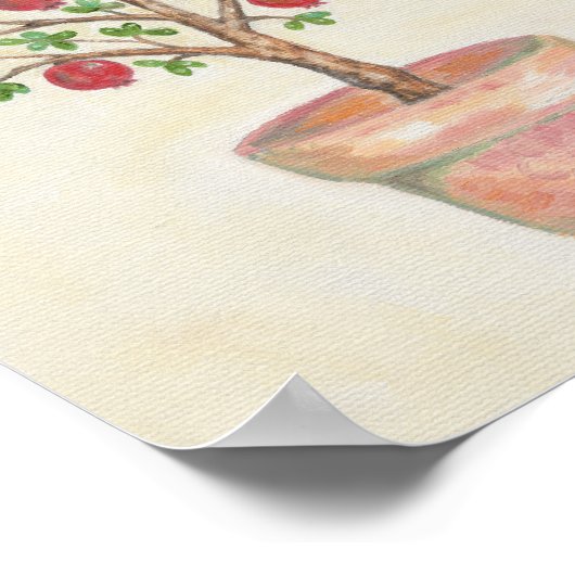 Pomegranate Tree Art Print Poster (Ecke)
