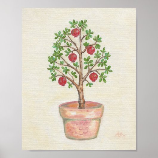 Pomegranate Tree Art Print Poster (Vorne)
