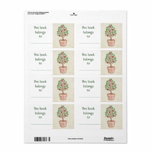 Pomegranate-Tree-Buchlabel (Vorne)