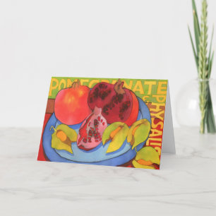 Pomegranate und Physalis-Grüße-Karte Karte