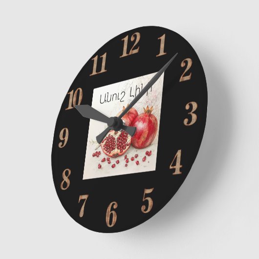 Pomegranate Wall Clock Runde Wanduhr (Winkel)