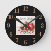 Pomegranate Wall Clock Runde Wanduhr (Vorderseite)